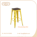 QTMC-021 wholesale cheap iron no back stool with wood top for bar product